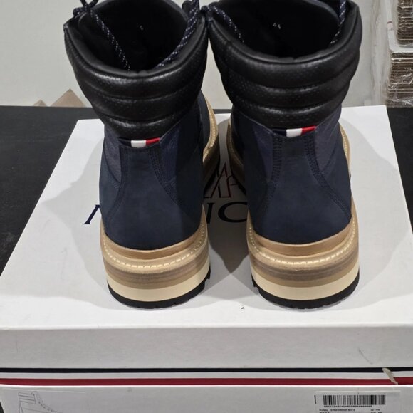 $875- Moncler Peka Men's Navy Padded Collar Round Toe Lace Up Hiking Boots-44/11 - Picture 7 of 11